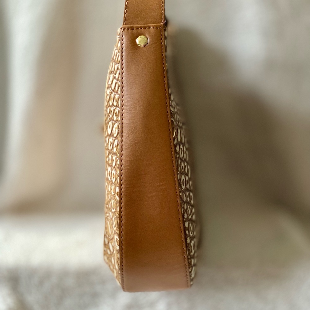 Brahmin Gold and Brown Croc-Embossed Hobo Bag and Wallet - Picture 5 of 7